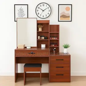Dressers; Solid Wood Brown Make Up Bedroom Vanity Set