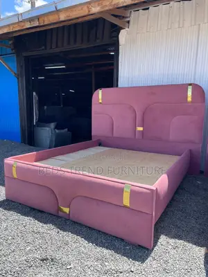 5by6 Pink Upholstered Bed