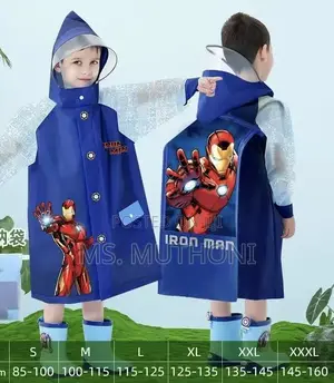 Kids' Disney Themed Poncho Raincoat With an Expandable Backpack Space