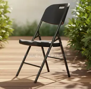 Foldable Chair; Blow Molded Folding Plastic Chair With Metal Frame