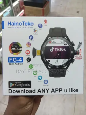 Hainoteko Germany Fg-4 5g Android Smart Watch With Camera - Black