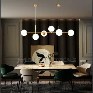 Gold Pendant Chandelier Light Dining Room Glass Ball Pendant Light