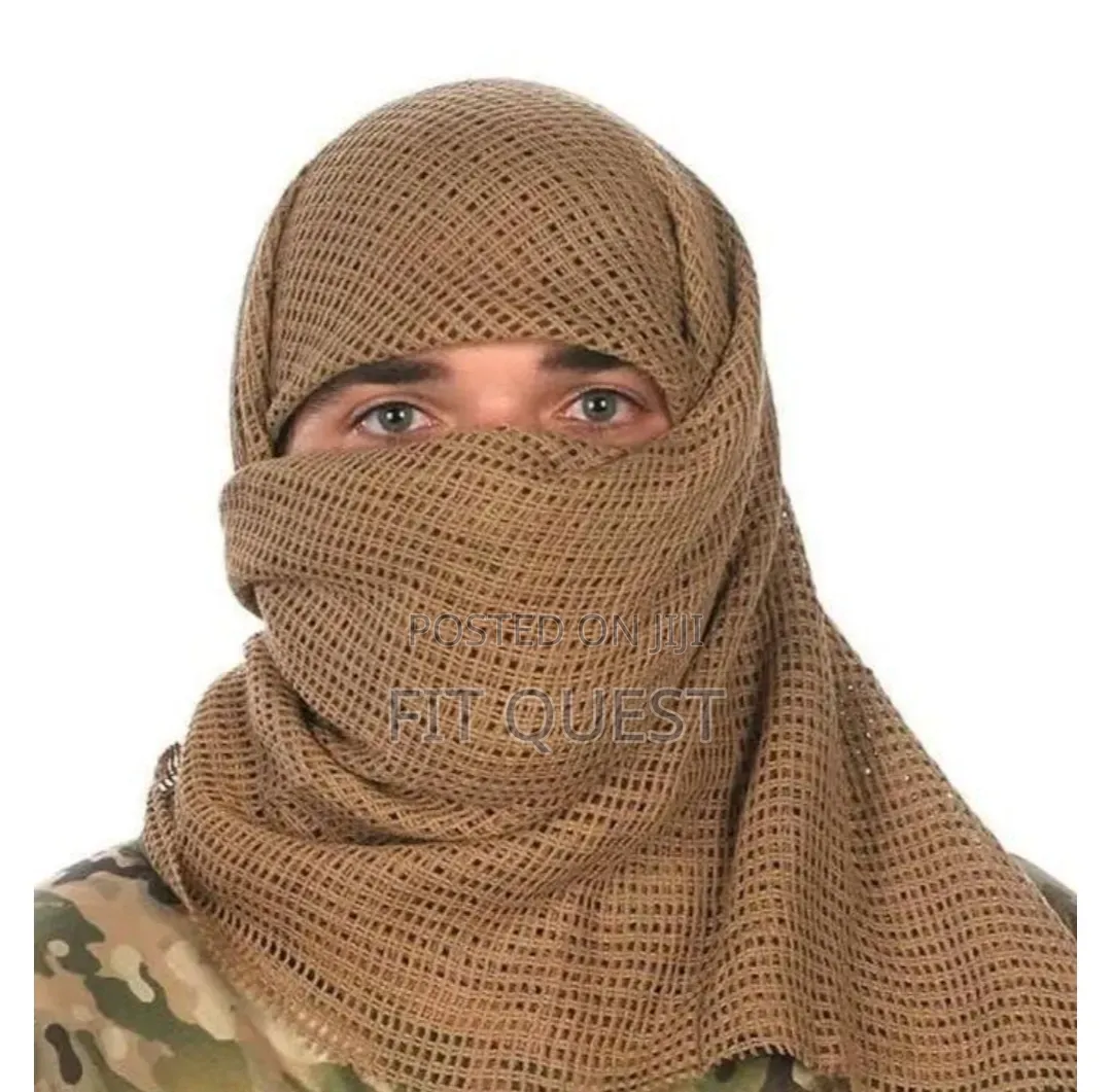 Tactical Mesh Shemagh Scarf Breathable Face Cover Hiking Gear