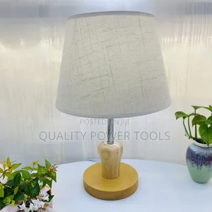 Led Table Lamp - Solid Wood Fabric,
