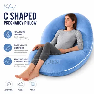 Full Body C Shaped Pregnancy Pillow Soft Velvet for Maternity Women