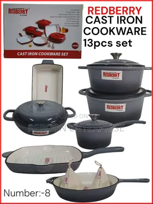 Coated Cast Iron Cookware 13 PCS Set