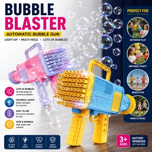 60 Hole Automatic Bubble Gun Led Kids Bubble Toy for Party Play