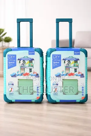 Kids Diy Doctor Play House Medical Kit Trolley Suitcase Toy Set – 2in1