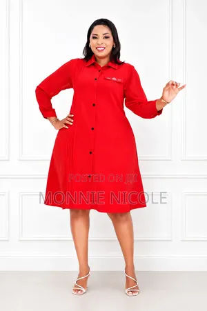 Nahla Design Red Free Dress-Pregnant Friendly Dress