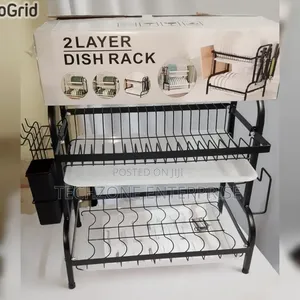 Executive Marble 2 Layer Dish Rack, Black