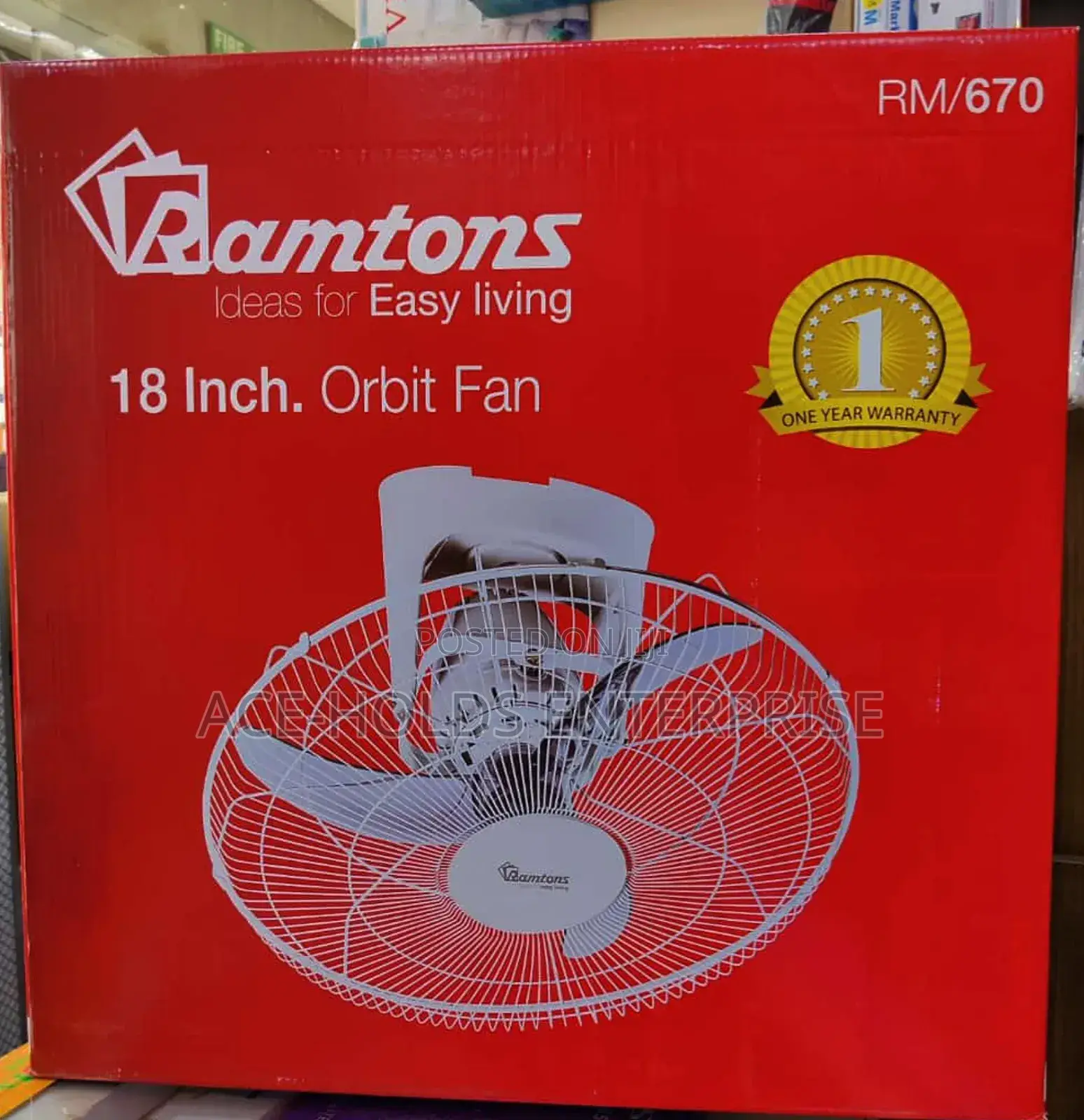Ramtons Orbit Fan 18" Ceiling Mountable Fan