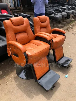 Brown Polished Barbershop Seats
