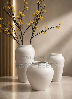 Minimal White Vase Set (3pcs)