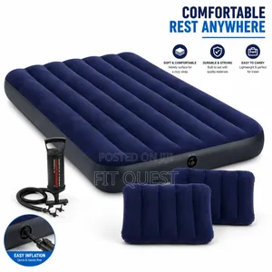 5*6 Inflatable Air Mattress Bed With 2 Pillows and Free Pump Set