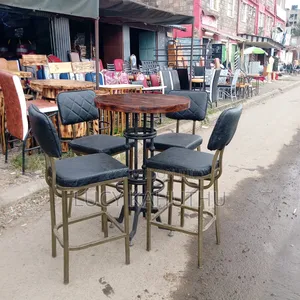 Backrest Stools With Mahogany Table With Balls