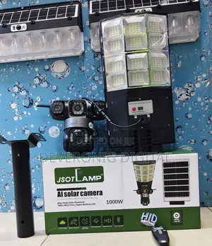 *1000watts Ai Triple Lens 4g Solar Camera With Street Light