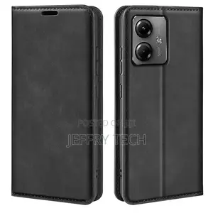 Motorola Moto G14 Retro-Skin Magnetic Suction Leather Phone Case(Black