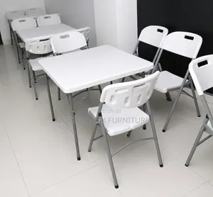 Square Foldable White Table