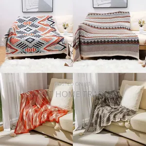 *Bohemian Knitted Throw Blankets With Pendant/Tassels*