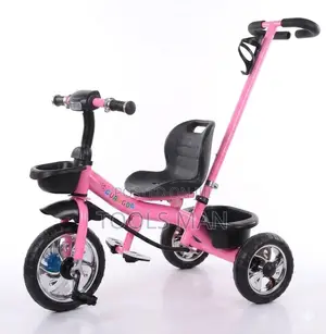 Kids Pink Tricycle With Push Handle - Guangda Durable 3-wheel Bike