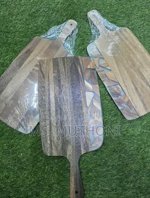 Geometric Resin Inlay and a Sturdy Handle Acacia Cutting Board