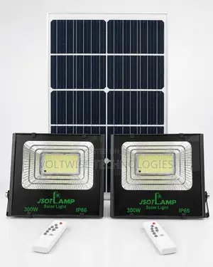 2 Outdoor Ip66 Led Lights With 1 Solar Panel Remote