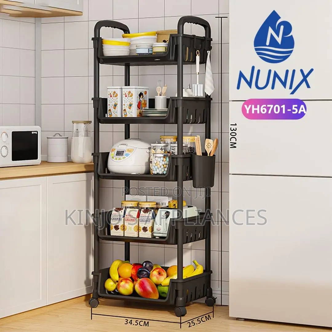 Nunix 5-Tier Slim Storage Organizer Rack