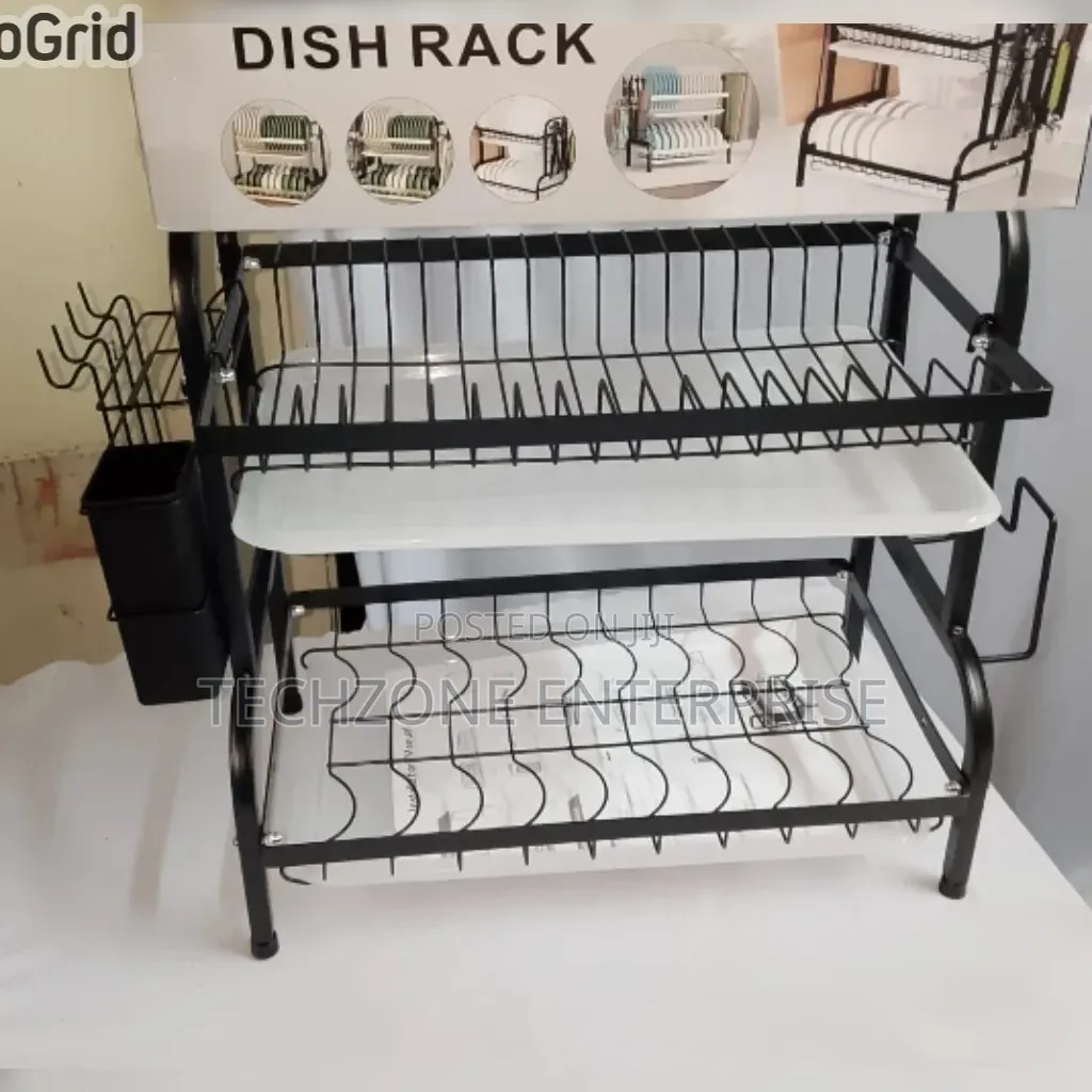 Executive Marble 2 Layer Dish Rack With Cutlery Holder