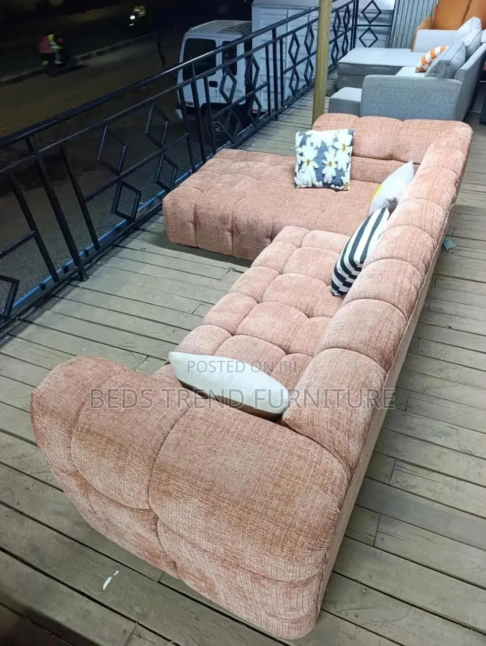 Spacious Bubble L Shaped Sectional Sofa.
