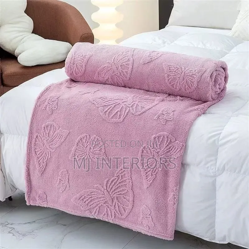 Thick Sherpa Flowered Fleece Blankets