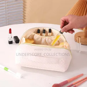 *Woven Texture Cosmetic Bag High Appearance Level Large Capacity
