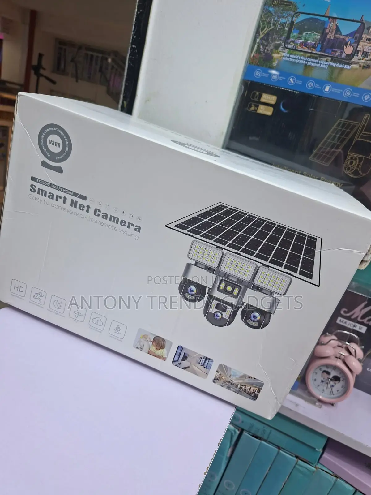 Triple Lens Solar Security Camera With Night Vision Audio