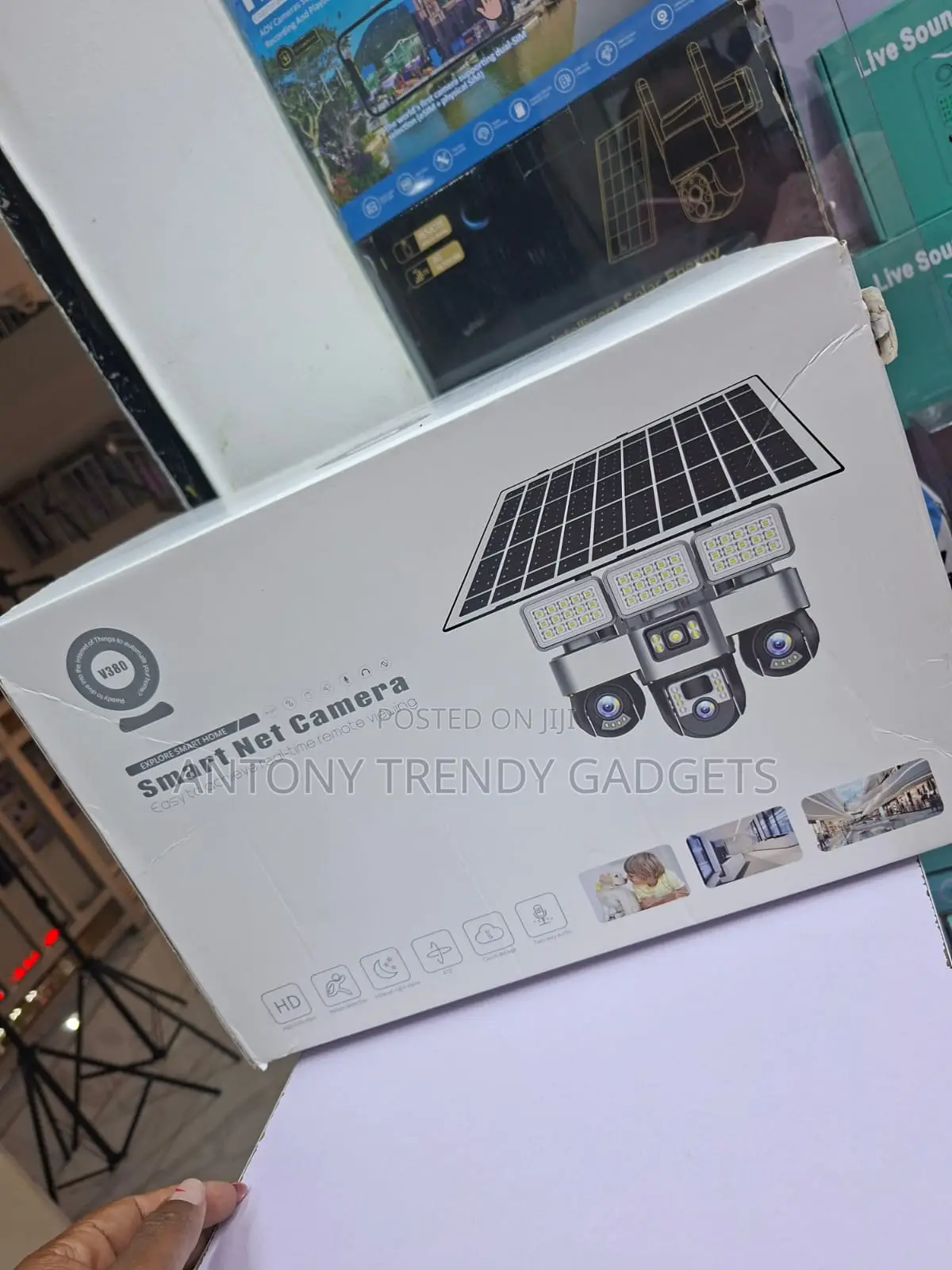 Triple Lens Solar Security Camera With Night Vision Audio