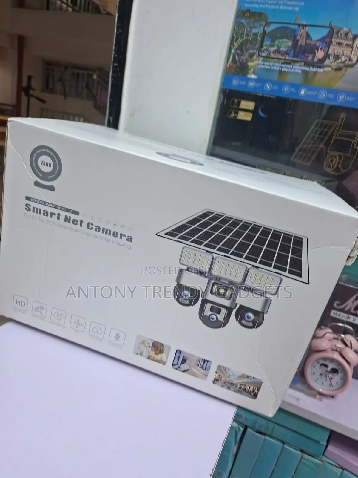 Triple Lens Solar Security Camera With Night Vision Audio