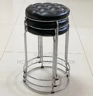 Home Stool: Upholstered High Stool With Reinforced Iron Frame