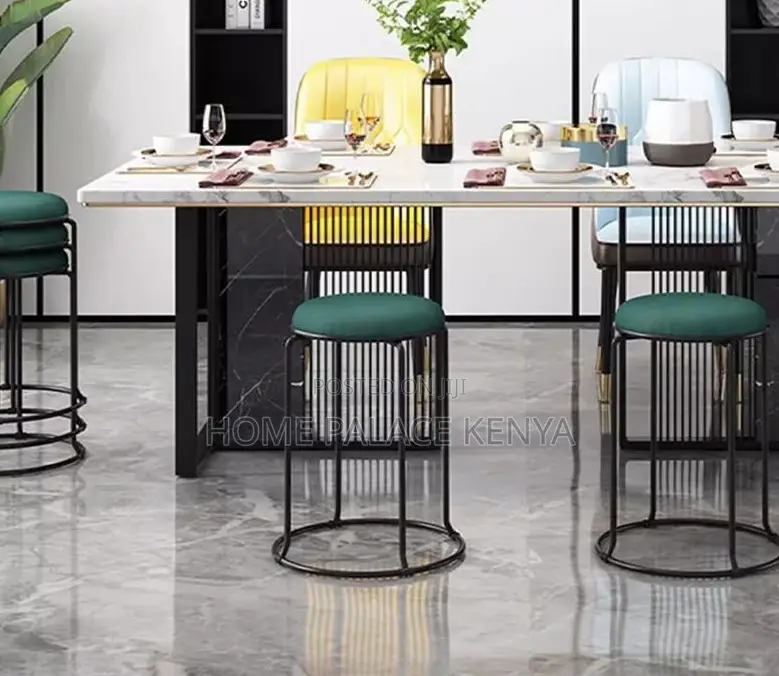 Home Stool: Upholstered High Stool With Reinforced Iron Frame