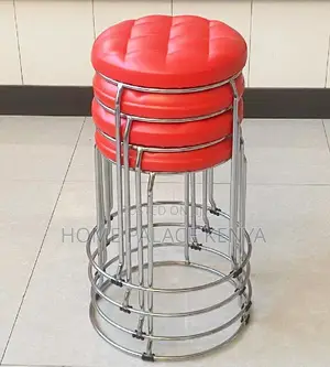Home Stool: Upholstered High Stool With Reinforced Iron Frame