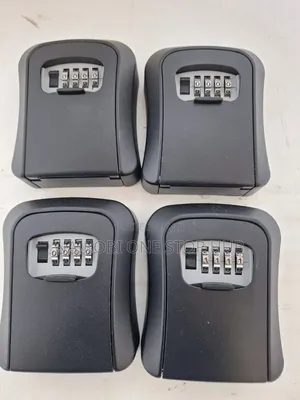 Metallic Key Lock Box - Black Aluminum, Wall Mount Safe