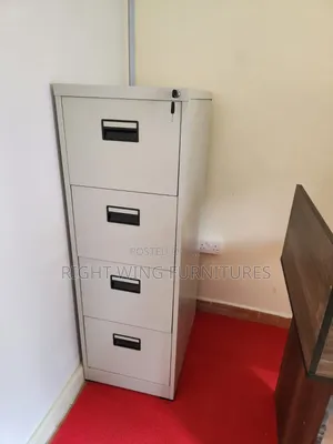 Heavy Steel 4-Drawers Metallic Filing Cabinet - Lockable Office Cabine