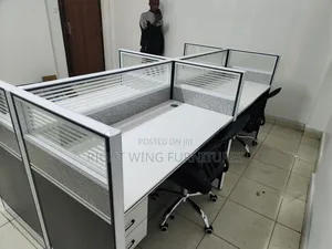 Executive Home /Office White 4-Ways Working Station
