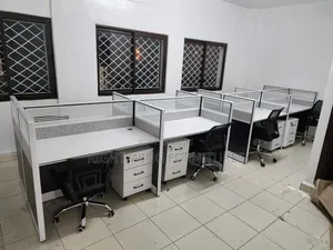 4-Ways Working Station Having a Storage Mobile Cabinet