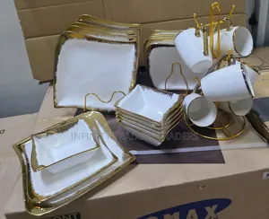 24 PCS Ring Shaded Square Dinner Set 6