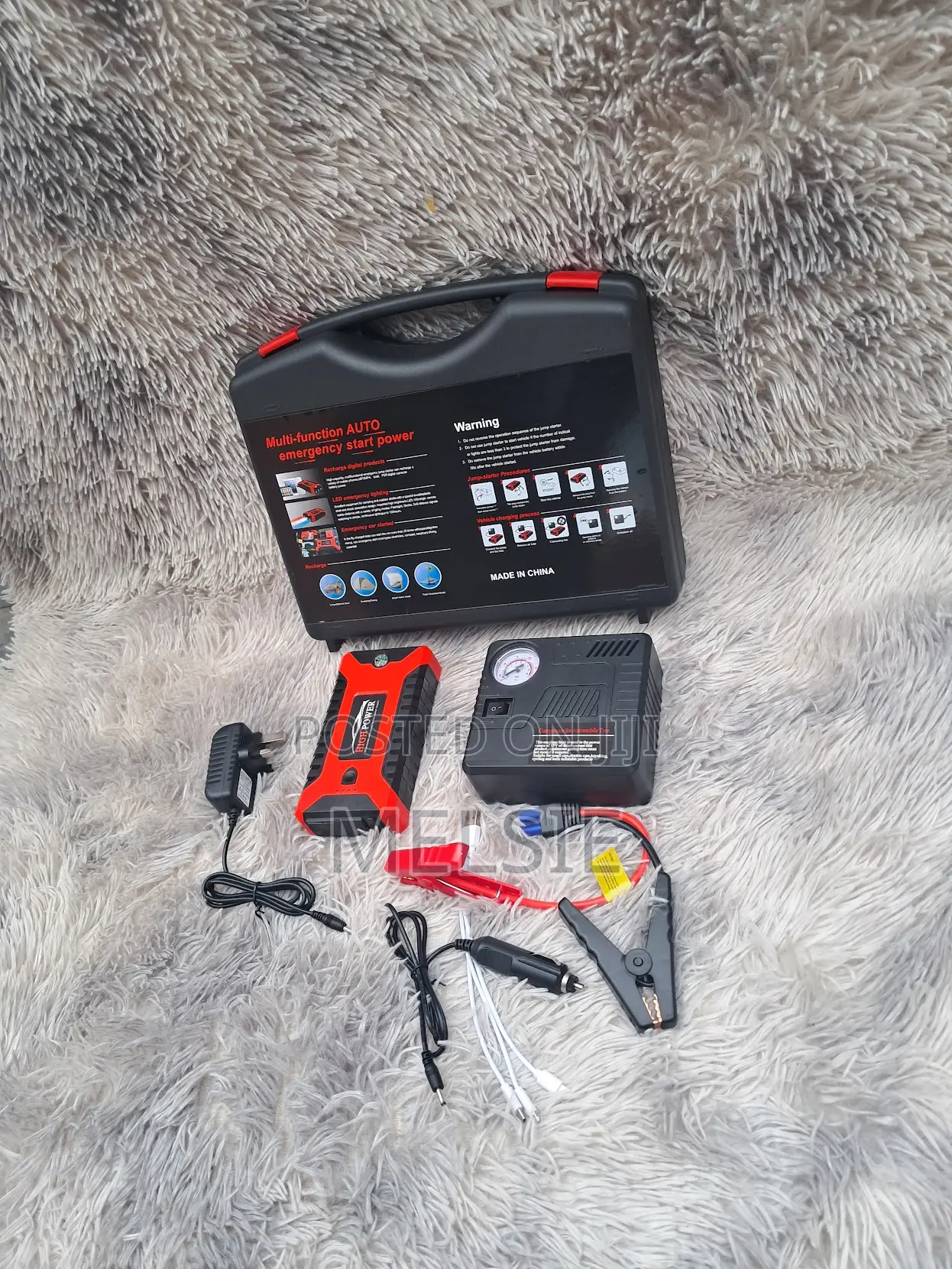 Rechargeable Car Jump Starter With Air Compressor