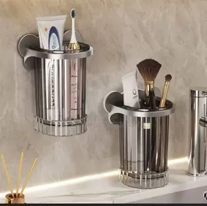 Wall Mount Toothbrush Holder Bathroom Organizer