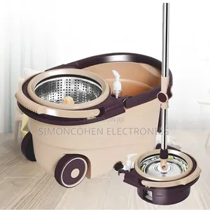 360° Spin Mop With Bucket Dehydration Basket(Comes With 2 Mop Heads)