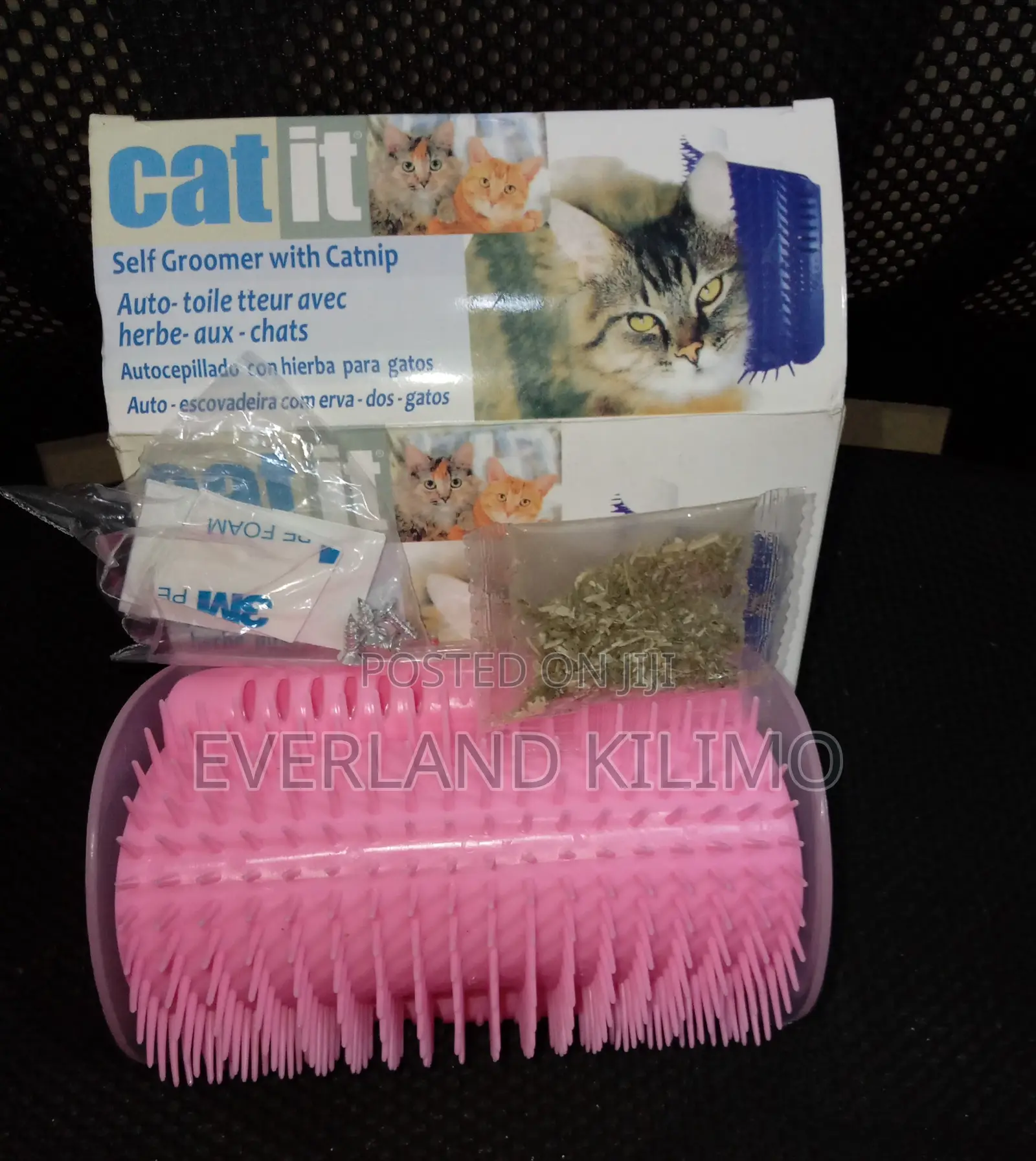 Wall Corner Cat Self Groomer Brush With Catnip