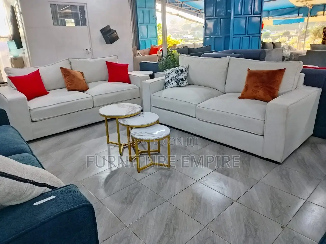 White 3, 2 Sofa Set