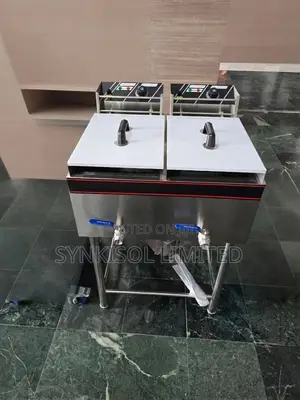 Commercial Double-Tank Electric Floor Deep Fryer (With Drain Valves)