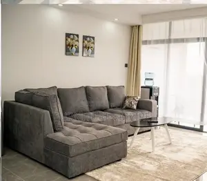 Coffee Brown Tufted L Seat