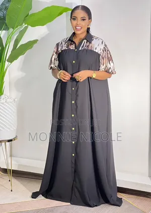 Fashio Plus Size Black Maxi Dress